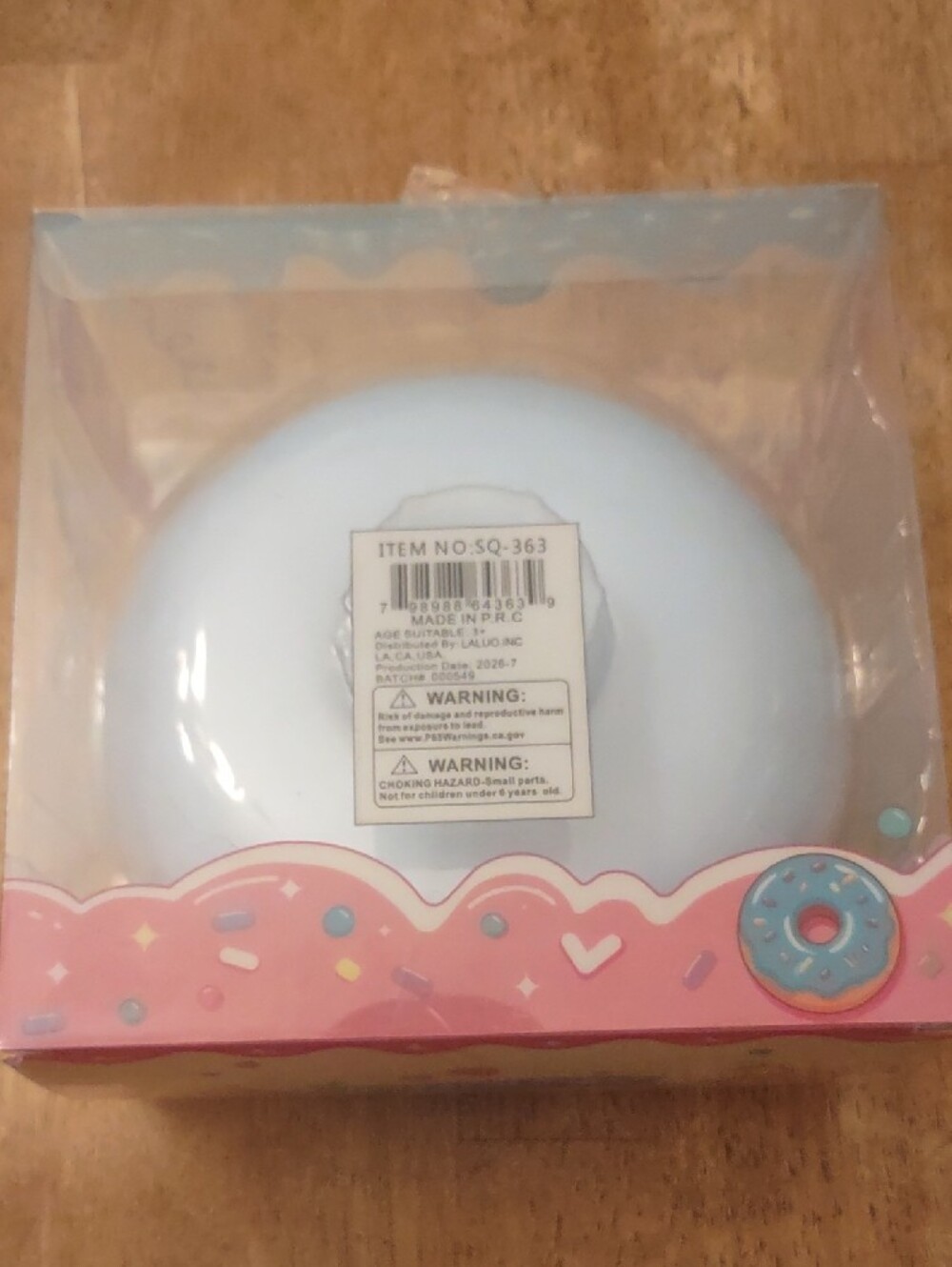 Donut Squishy Super Soft Pink and Blue Donut Squishy - Picture 2 of 3